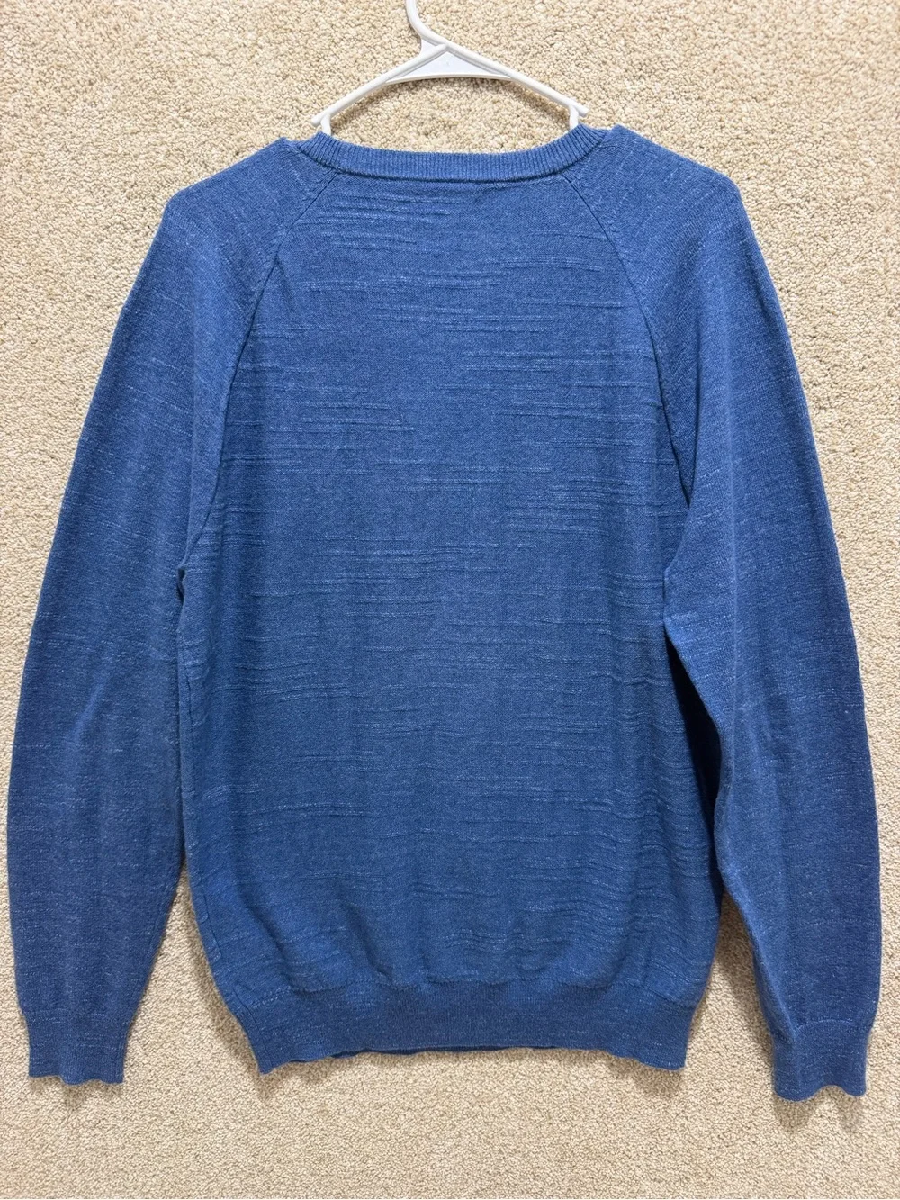 J. Crew Factory men’s cotton raglan sleeve crewneck preppy academia light Flaws